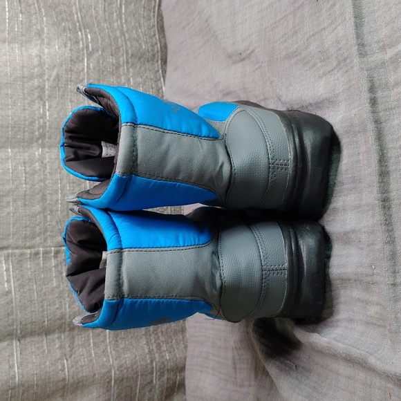 The North Face Boots Boys Blue Gray Primaloft Nuptse Insulated Snow Winter - Picture 5 of 10